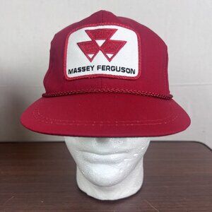 K-Products Massey Ferguson Tractor StrapBack Cap Hat Patch Farm Ag New Golf Cord